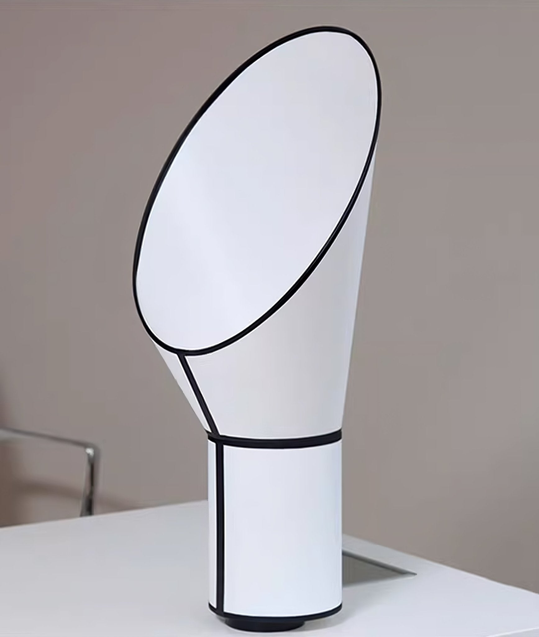 Artful Modern Fabric & Metal Table Lamp