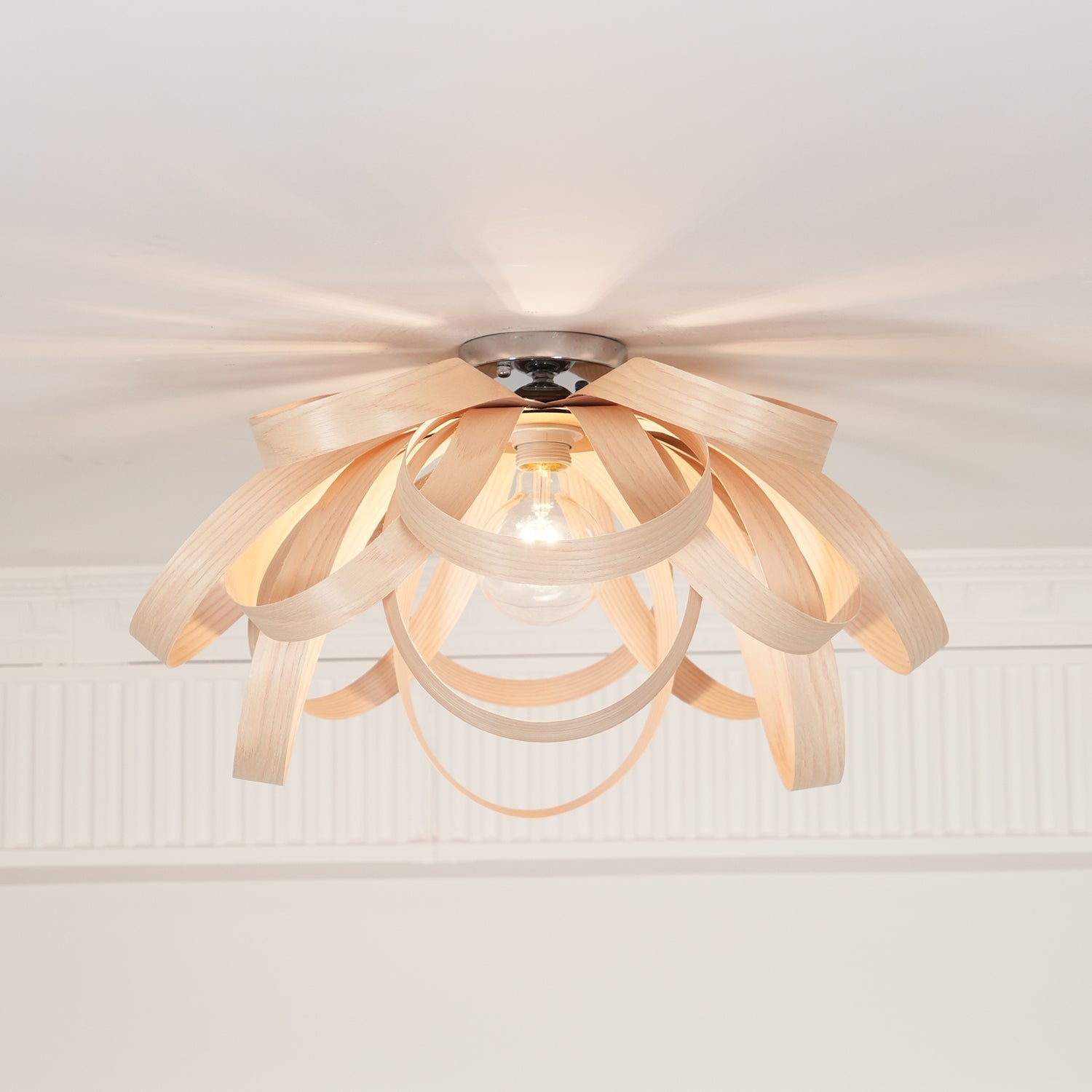 Veylo Wooden Ribbon Ceiling Lamp - Letslighting