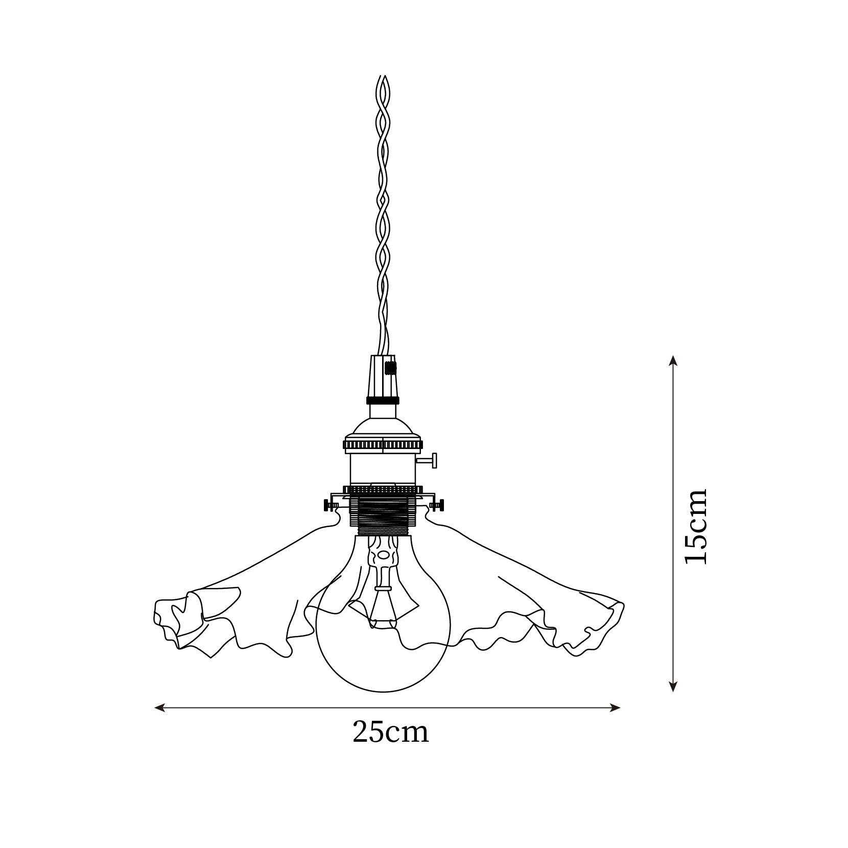 Pendant Lamp Glass Ruffle Shade Brass Warm Glow - Letslighting