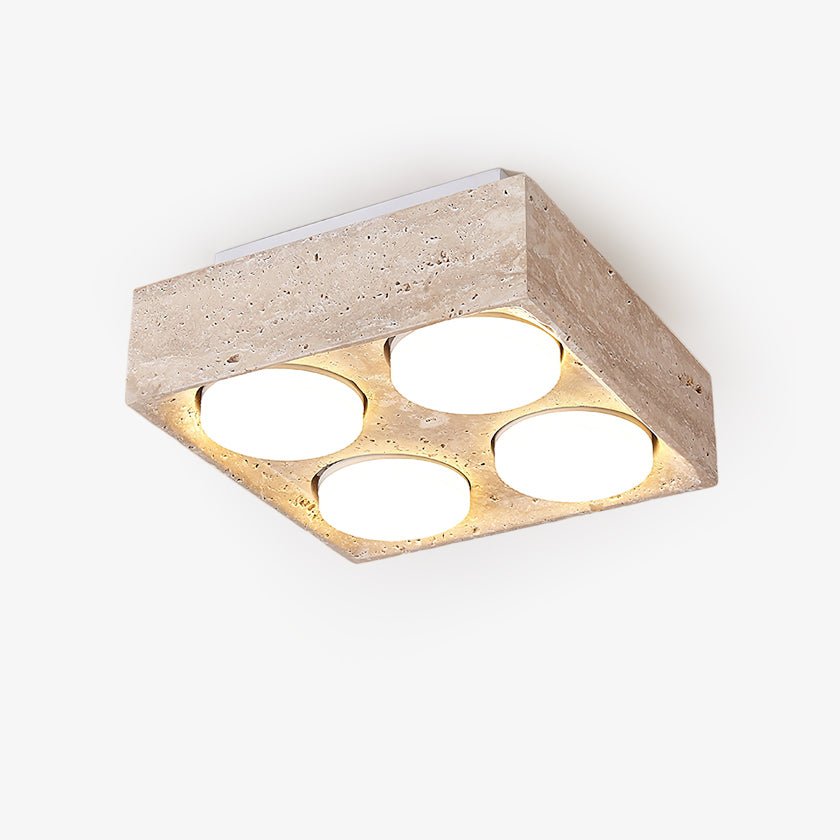 Virinira Quad-Spot Travertine Ceiling Light - Letslighting