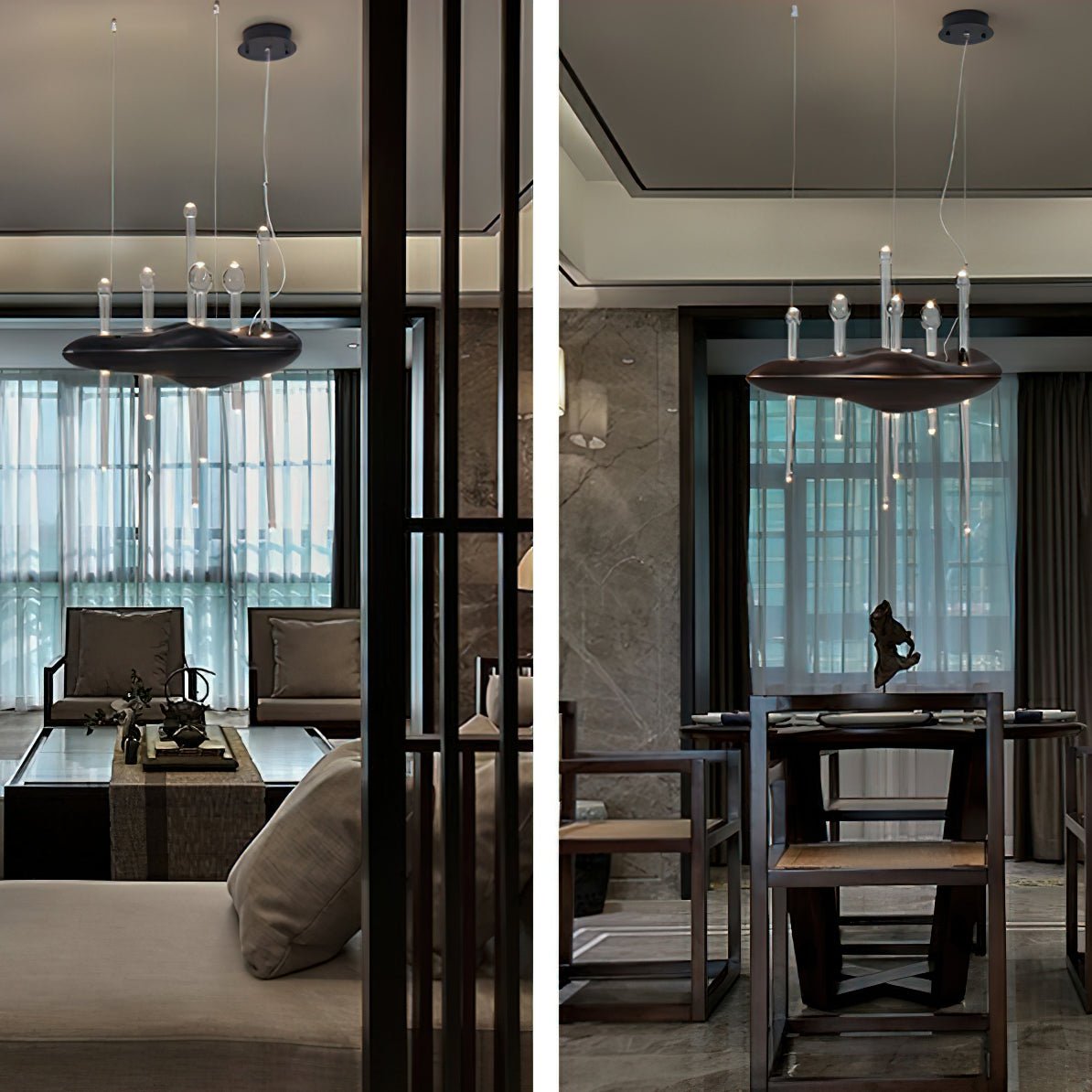 Umare Whimsical Oak Glass Pendant Light - Letslighting