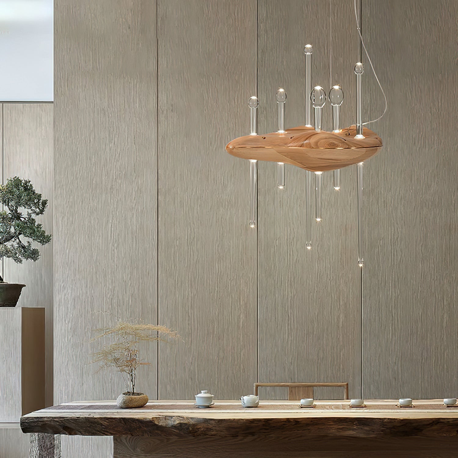 Umare Whimsical Oak Glass Pendant Light - Letslighting
