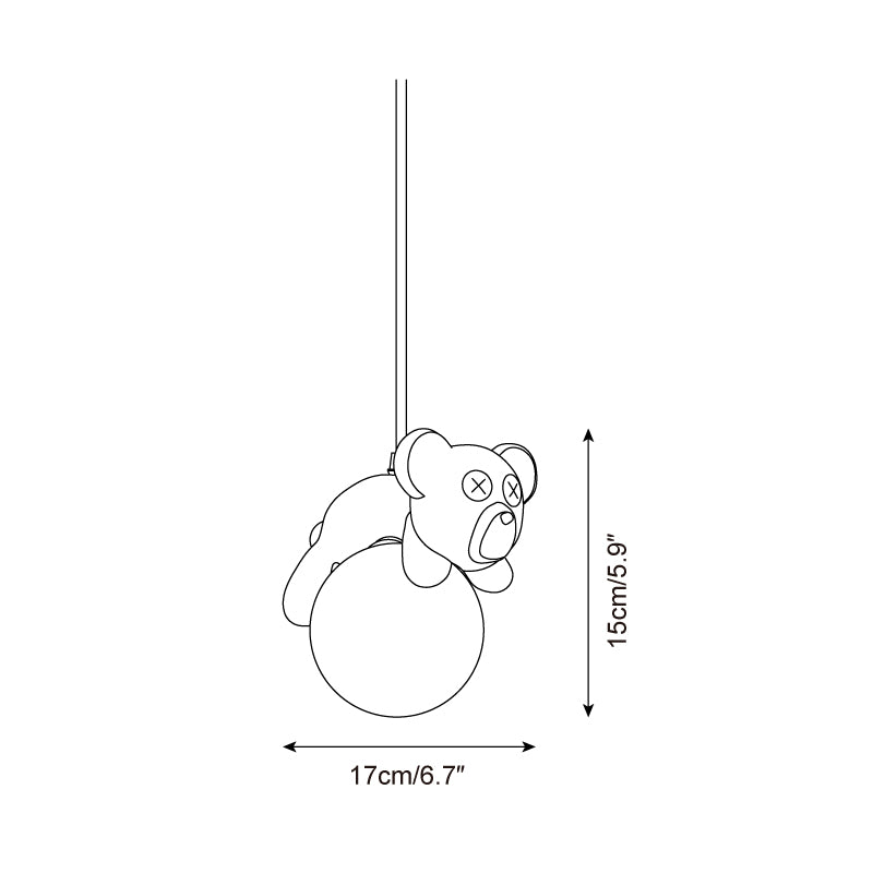 Sleepy Bear Pendant Lamp Whimsical Drifting Teddy - Letslighting