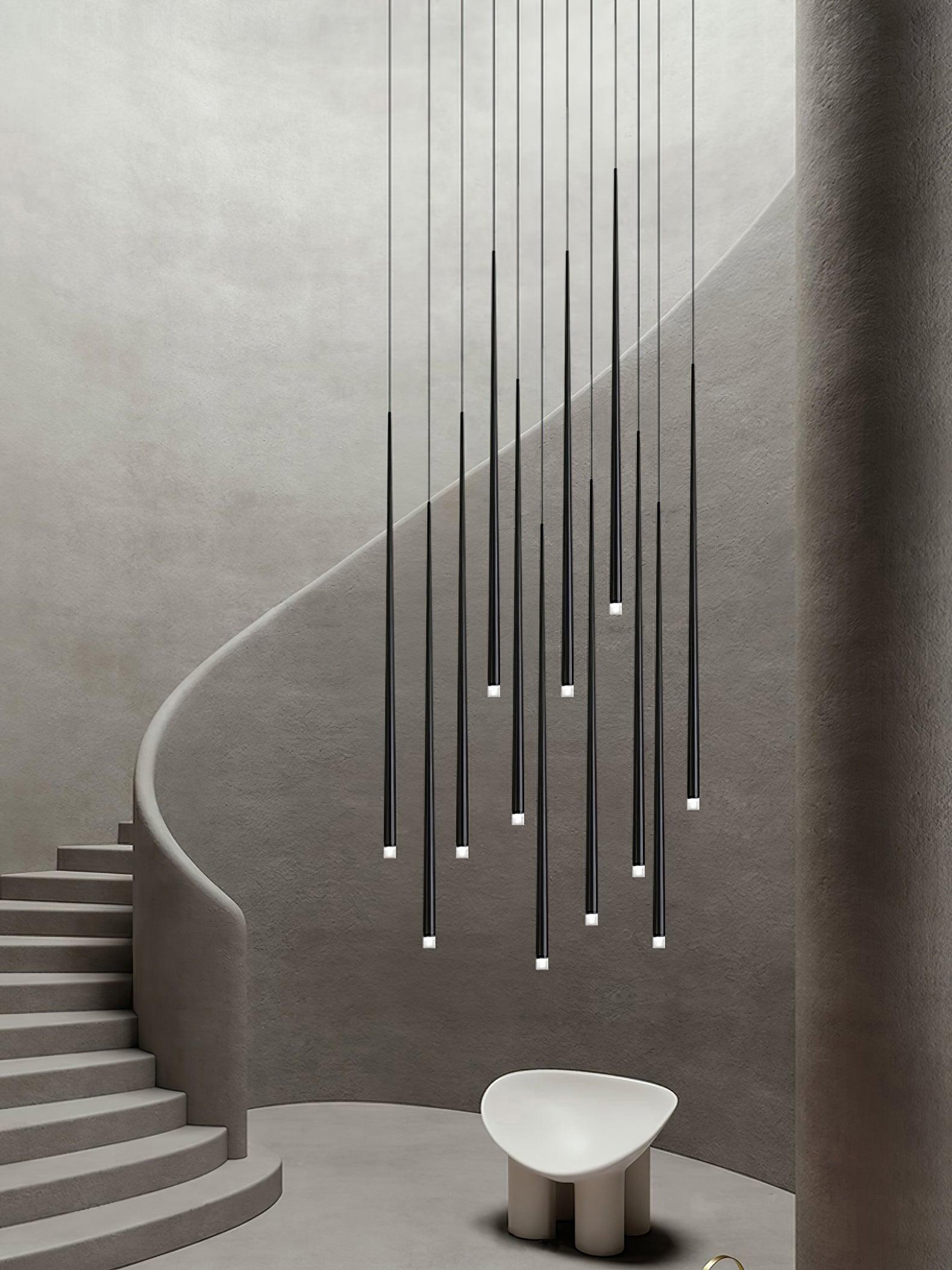 Lustra Chandelier Slender Black Minimalist - Letslighting