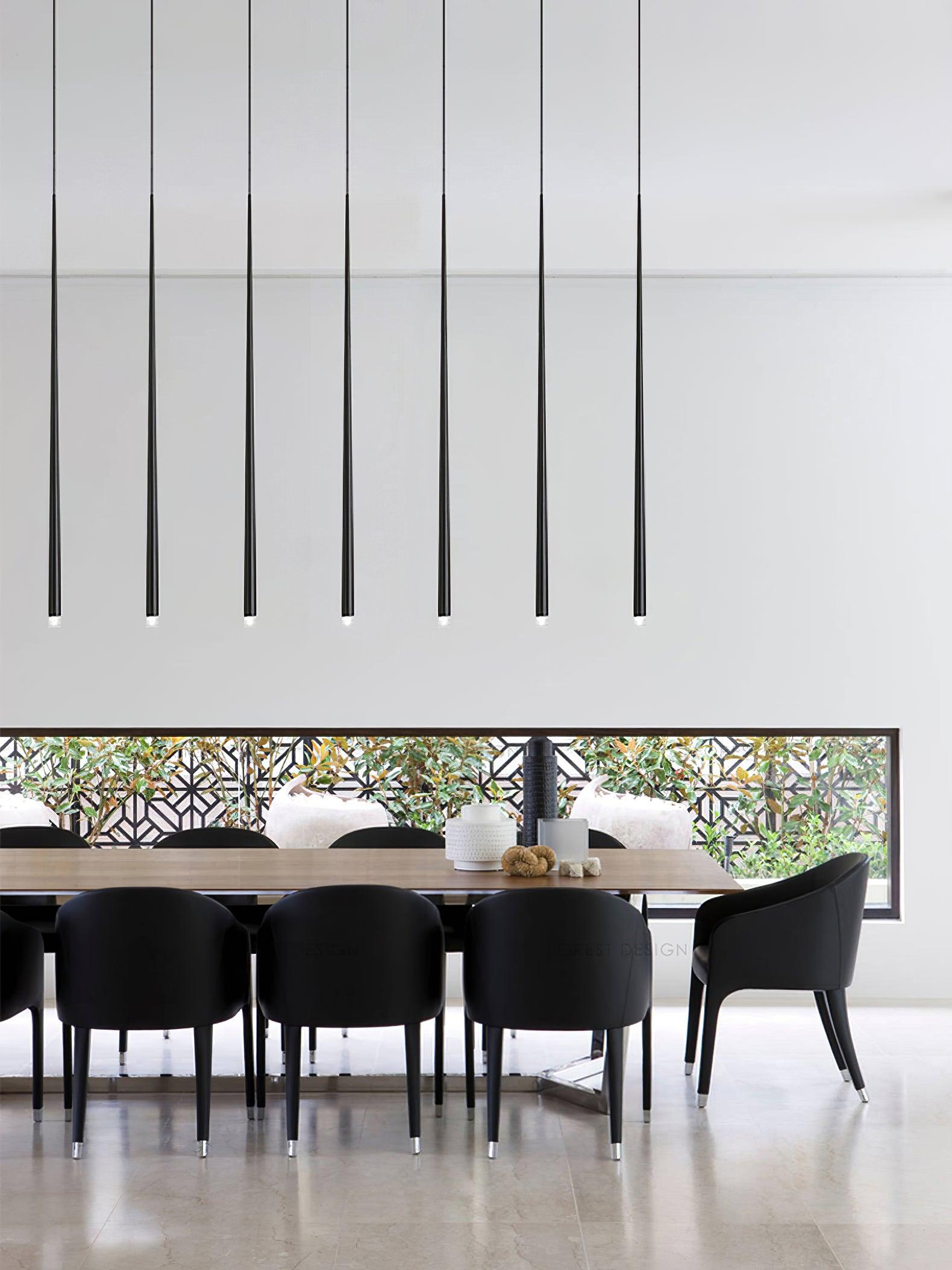 Lustra Chandelier Slender Black Minimalist - Letslighting