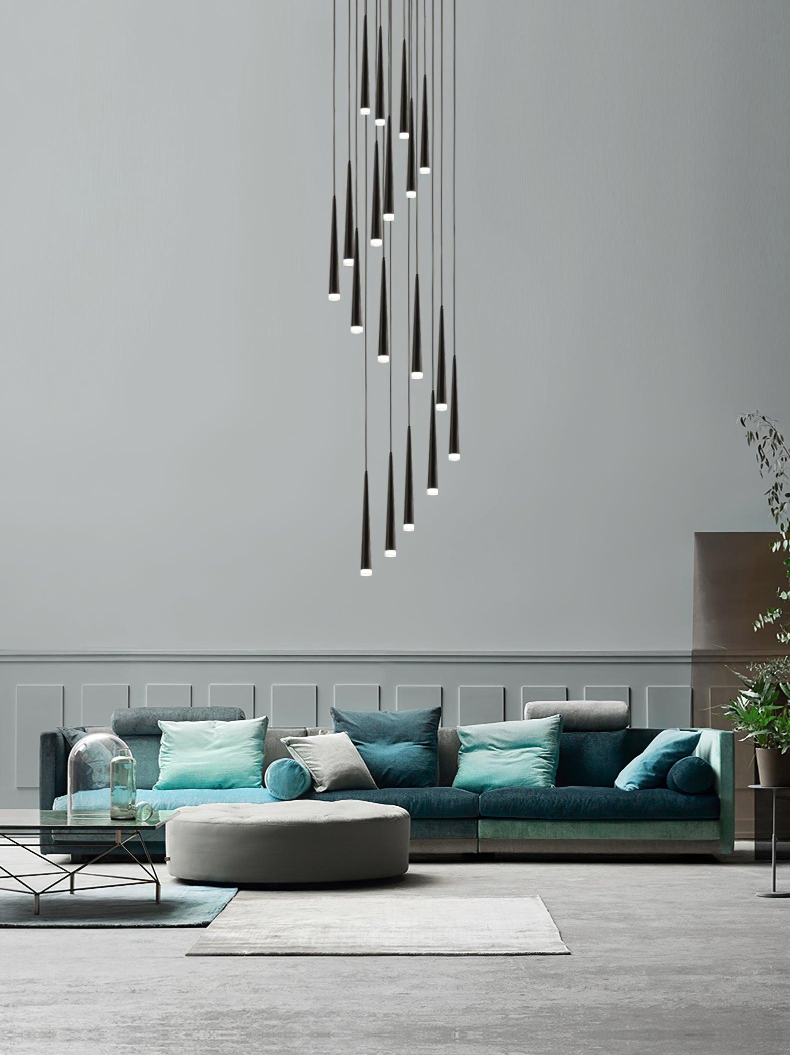 Lustra Chandelier Slender Black Minimalist - Letslighting