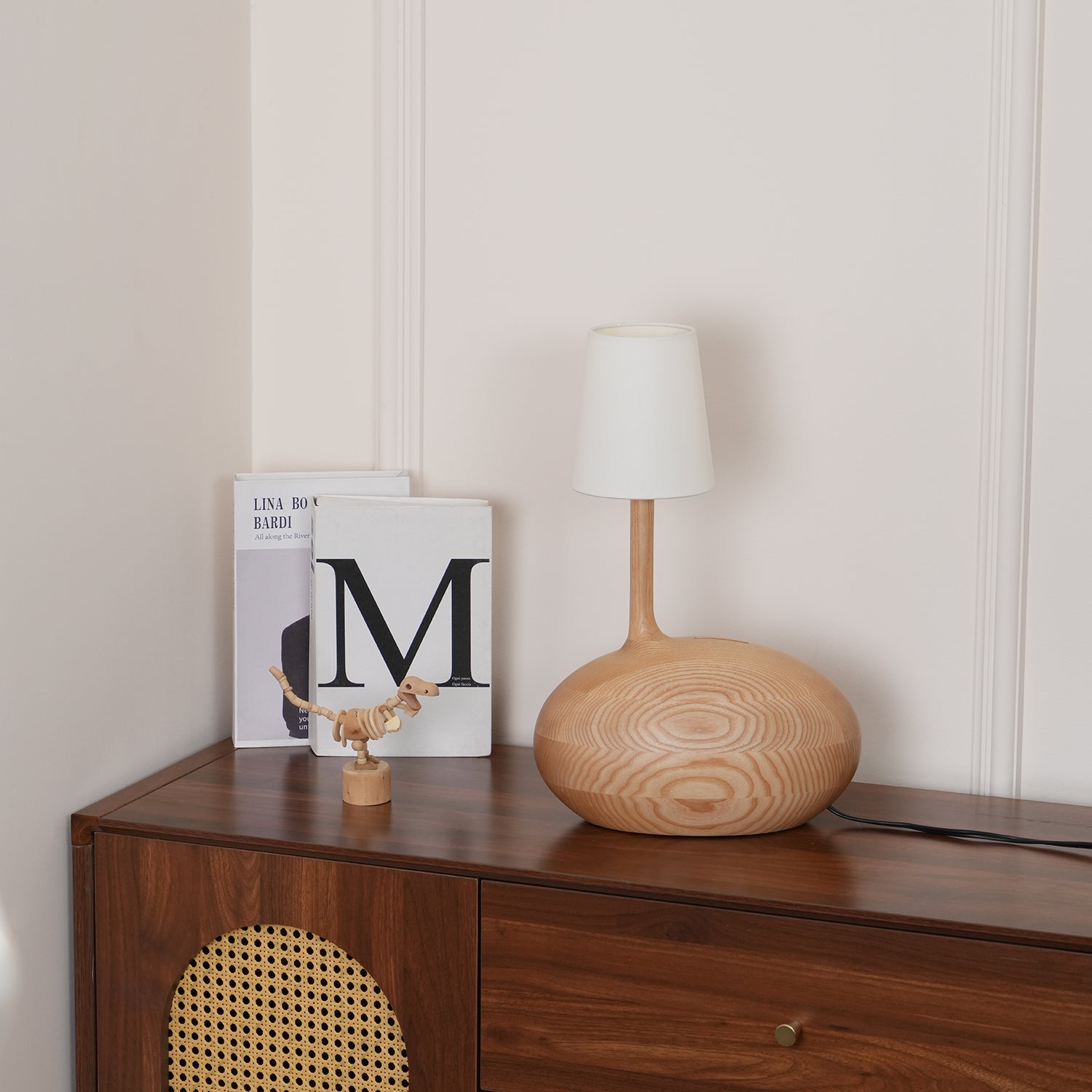 Clyra Wood Fabric Table Lamp - Letslighting