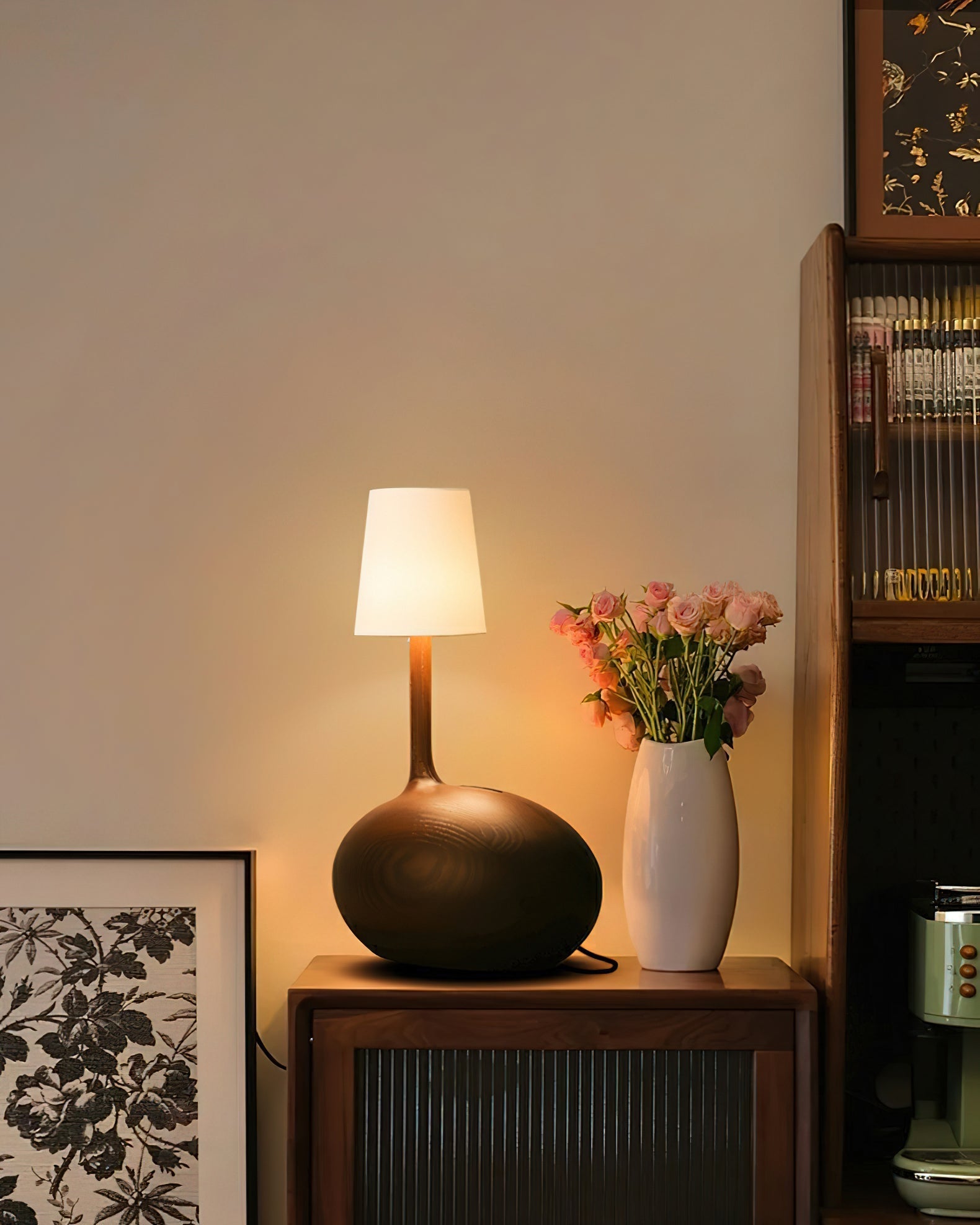 Clyra Wood Fabric Table Lamp - Letslighting
