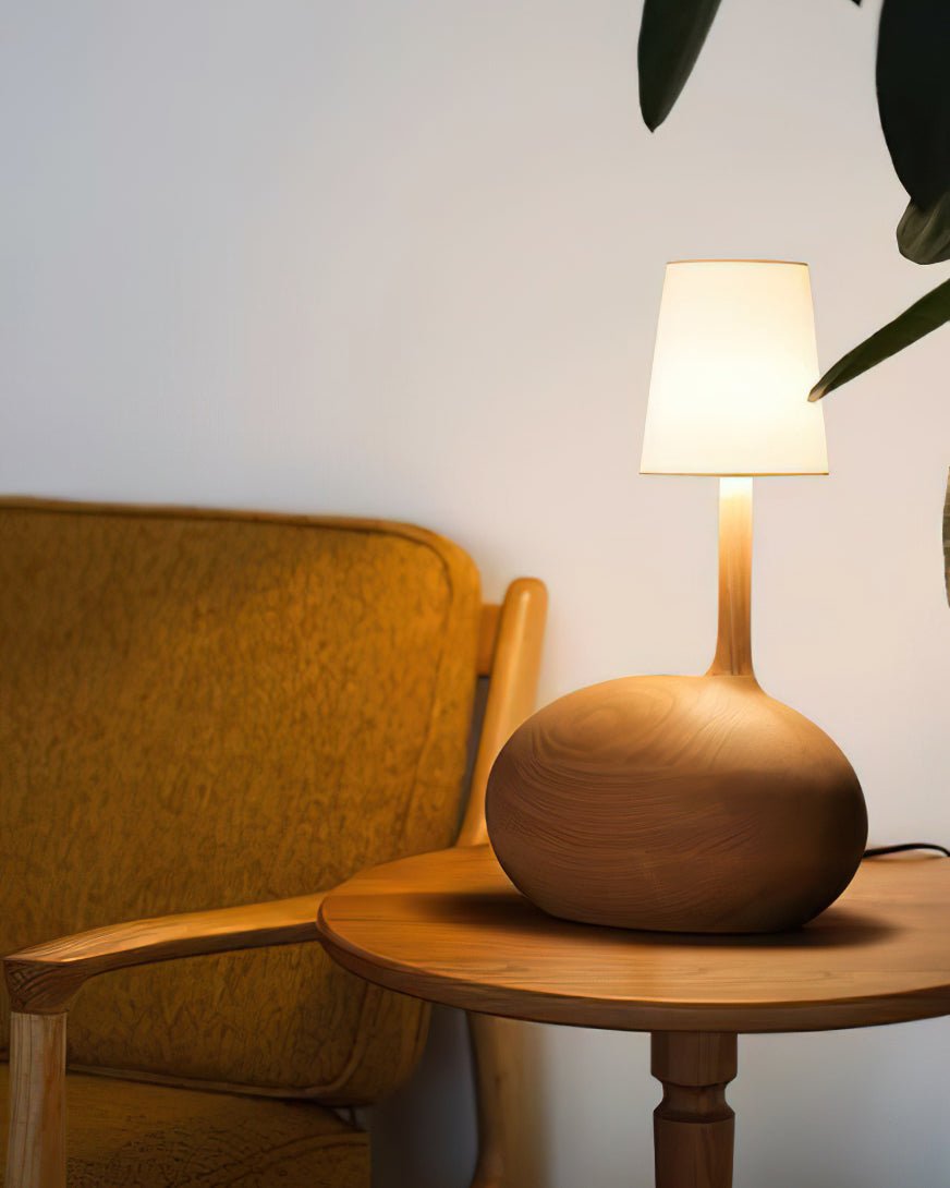 Clyra Wood Fabric Table Lamp - Letslighting