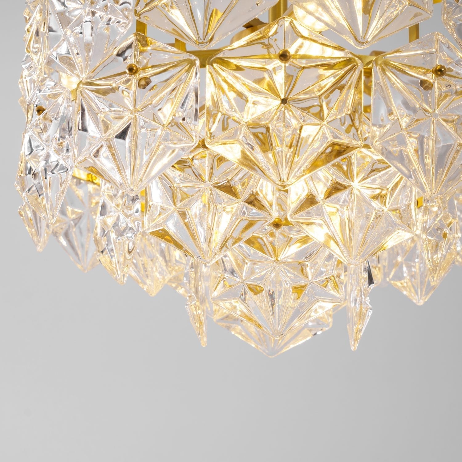 Lustra Chandelier Snowflake Glass Gold - Letslighting