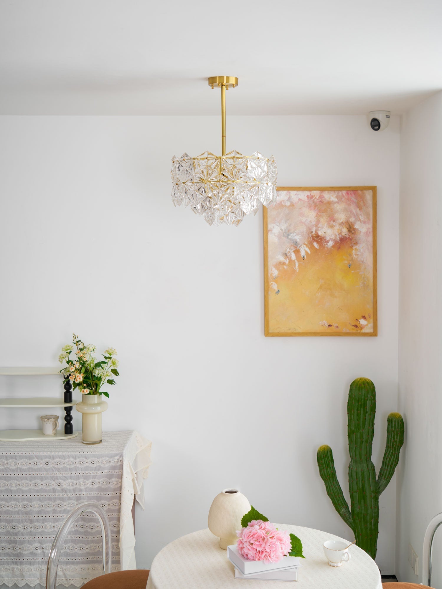Lustra Chandelier Snowflake Glass Gold - Letslighting