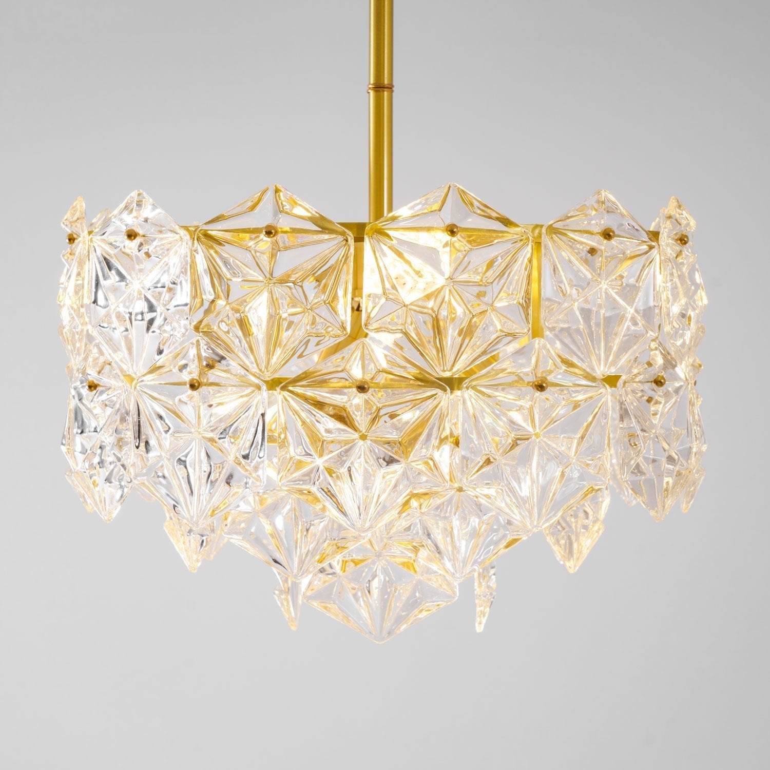 Lustra Chandelier Snowflake Glass Gold - Letslighting