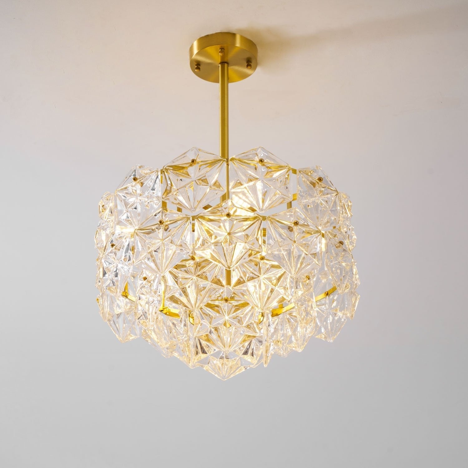 Lustra Chandelier Snowflake Glass Gold - Letslighting