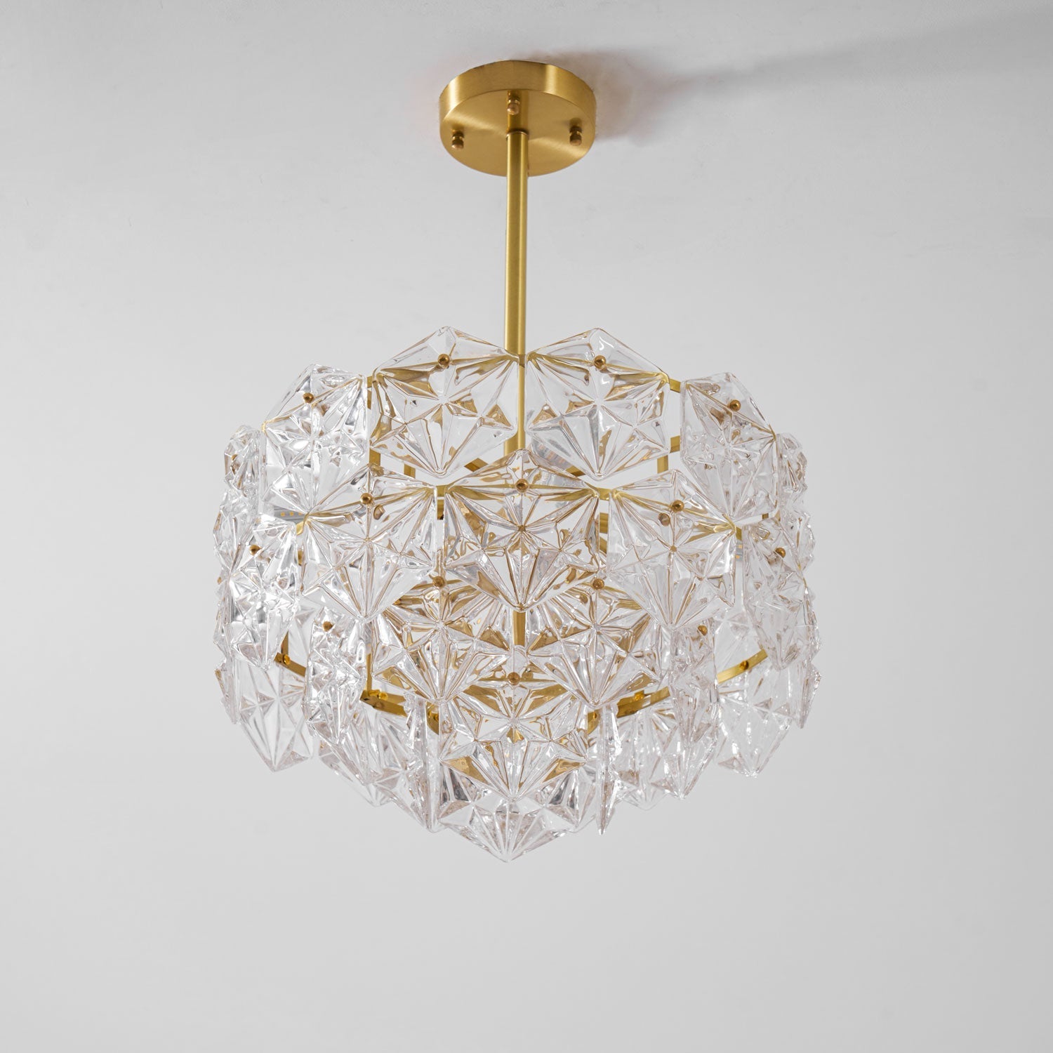 Lustra Chandelier Snowflake Glass Gold - Letslighting