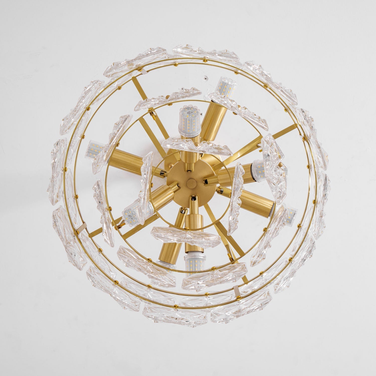 Lustra Chandelier Snowflake Glass Gold - Letslighting