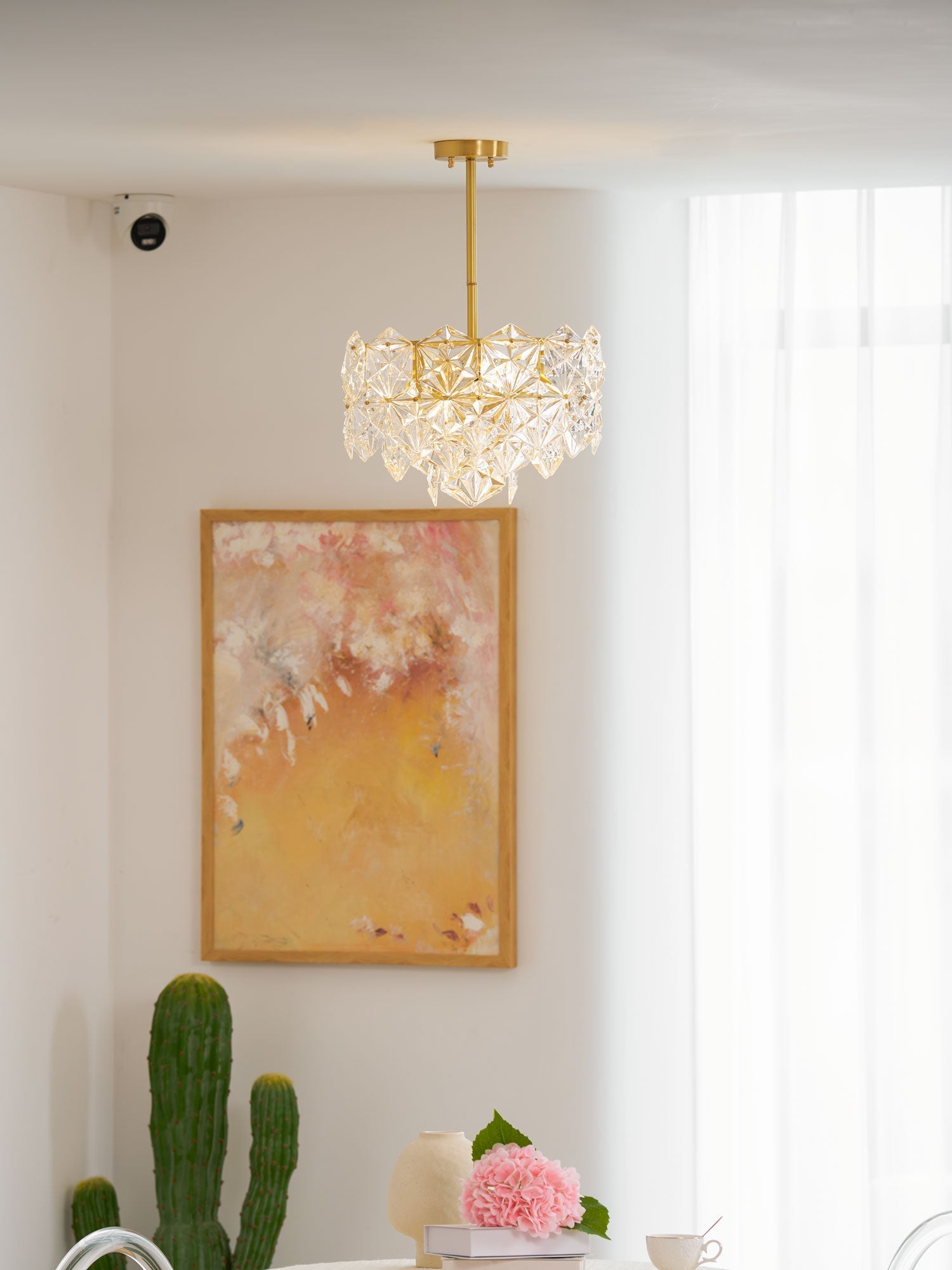 Lustra Chandelier Snowflake Glass Gold - Letslighting