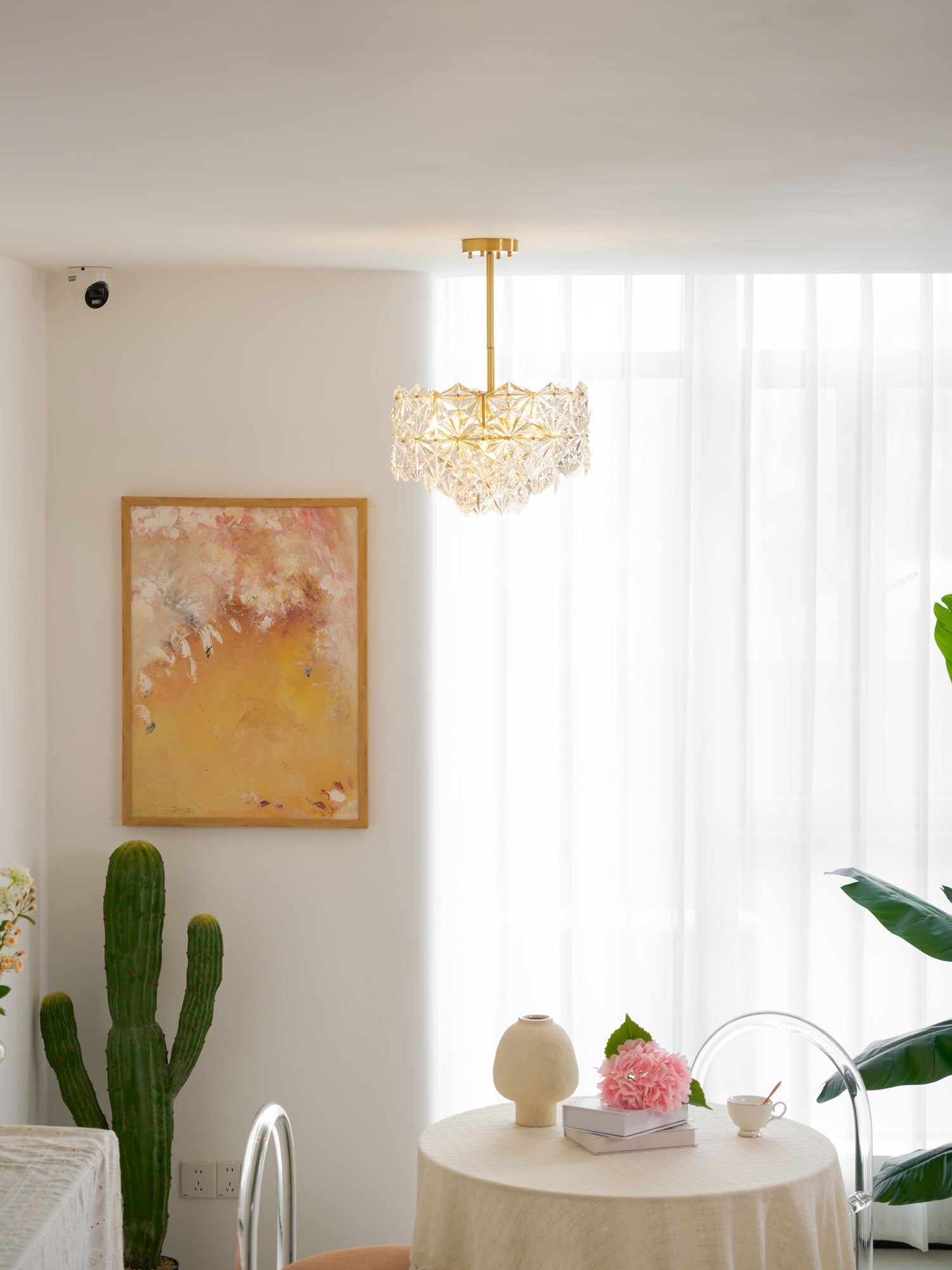 Lustra Chandelier Snowflake Glass Gold - Letslighting