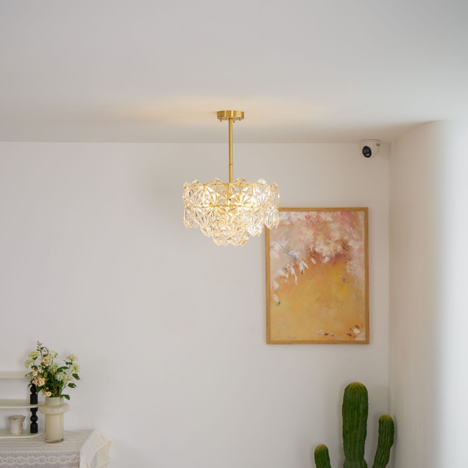Lustra Chandelier Snowflake Glass Gold - Letslighting