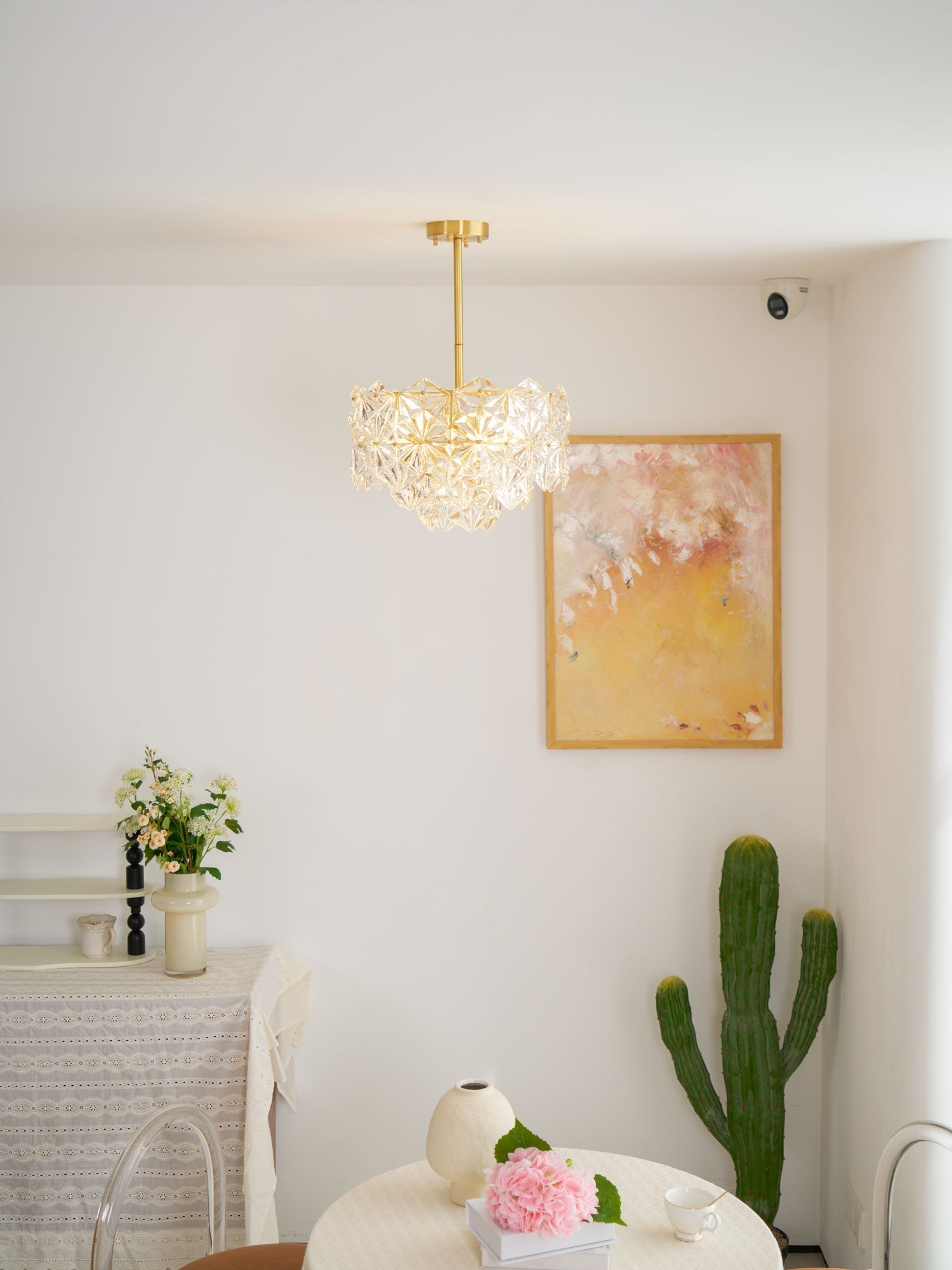 Lustra Chandelier Snowflake Glass Gold - Letslighting