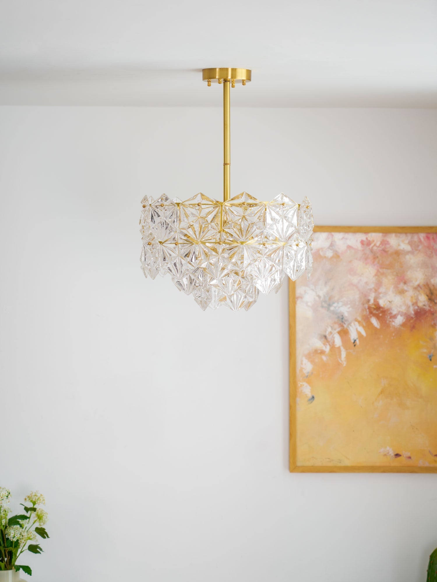 Lustra Chandelier Snowflake Glass Gold - Letslighting