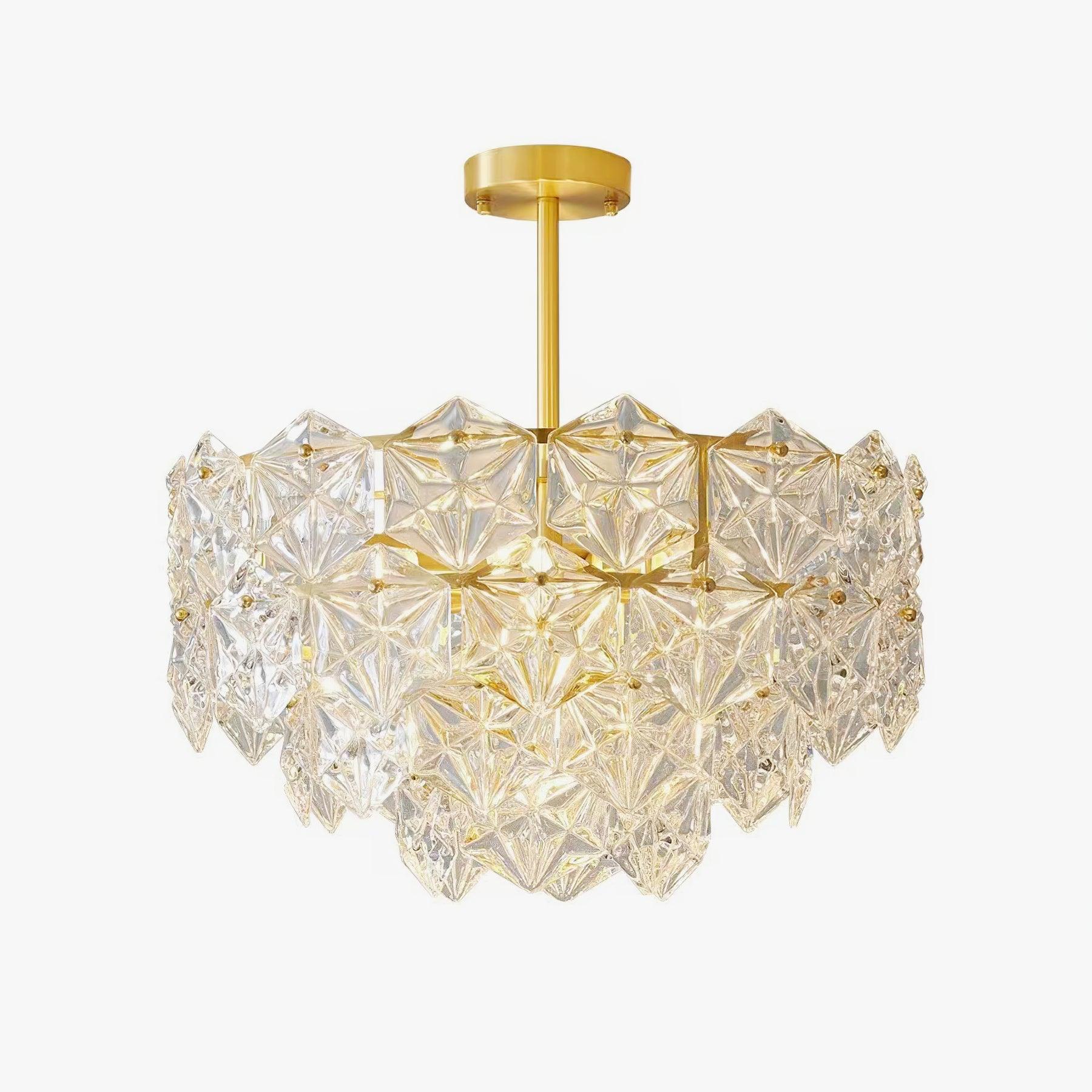 Lustra Chandelier Snowflake Glass Gold - Letslighting