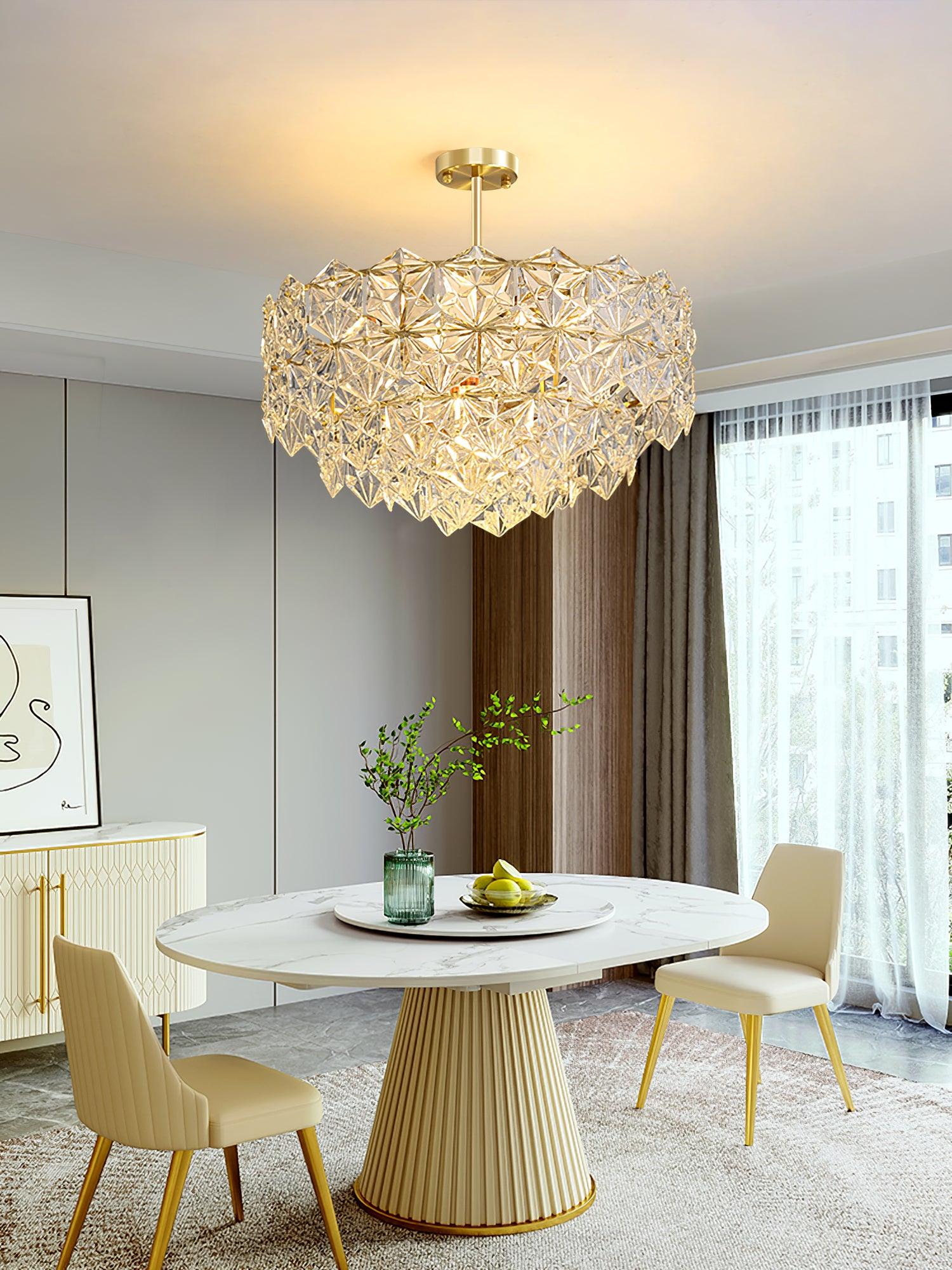 Lustra Chandelier Snowflake Glass Gold - Letslighting