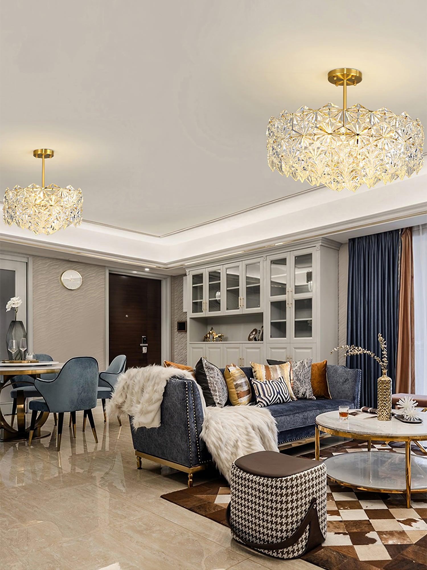 Lustra Chandelier Snowflake Glass Gold - Letslighting