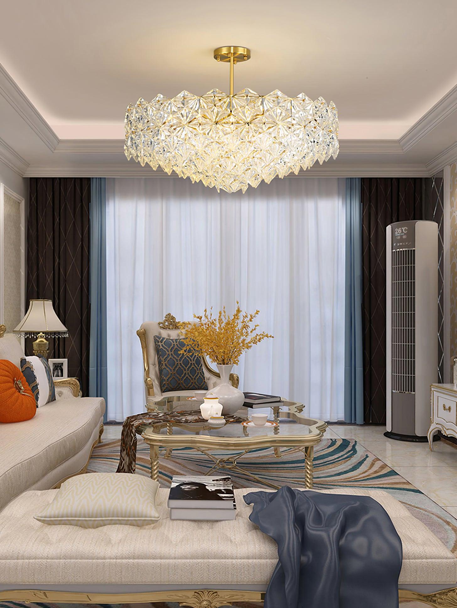 Lustra Chandelier Snowflake Glass Gold - Letslighting