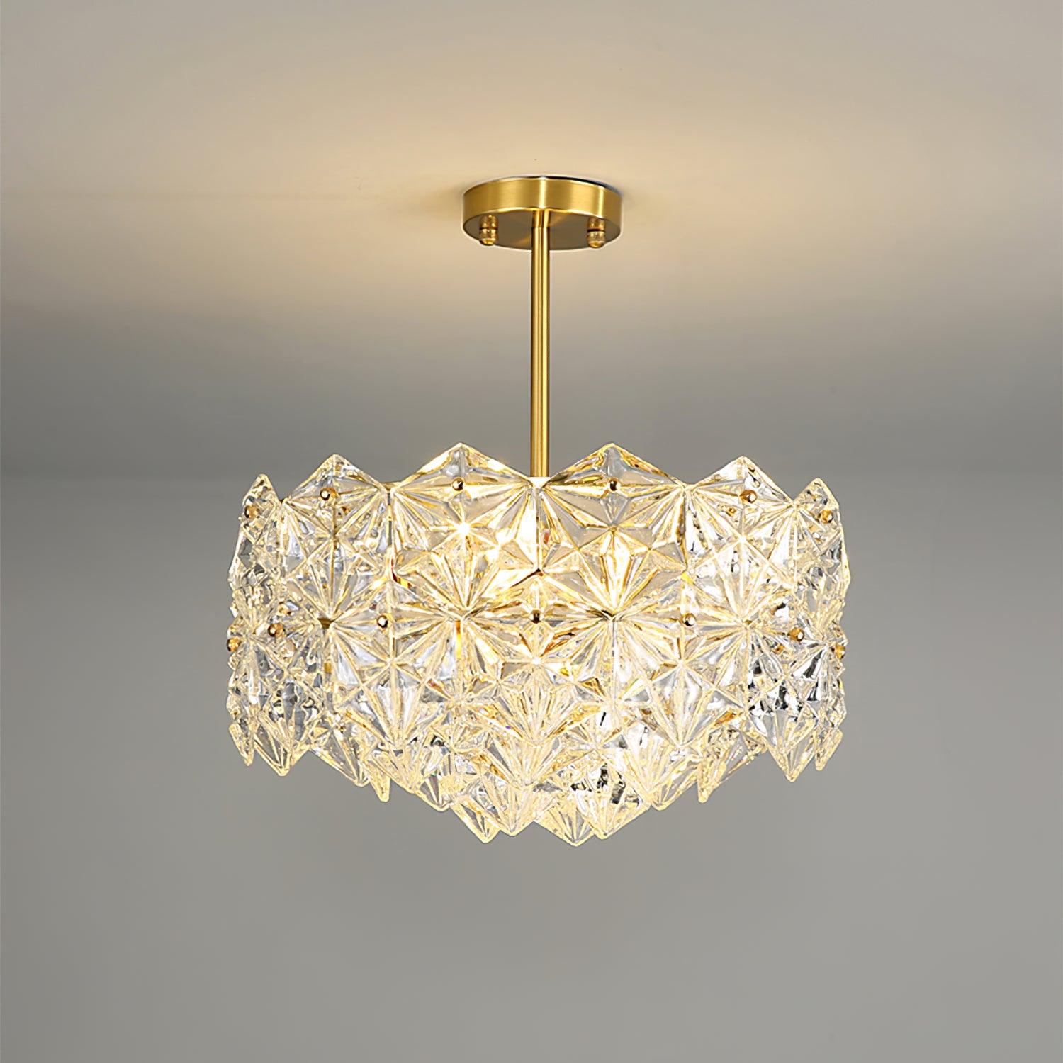 Lustra Chandelier Snowflake Glass Gold - Letslighting