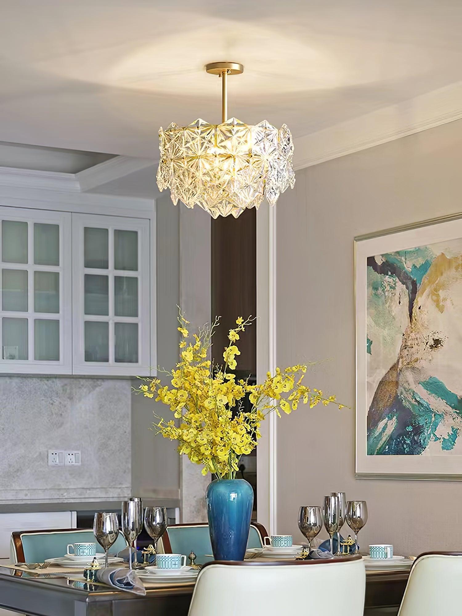 Lustra Chandelier Snowflake Glass Gold - Letslighting