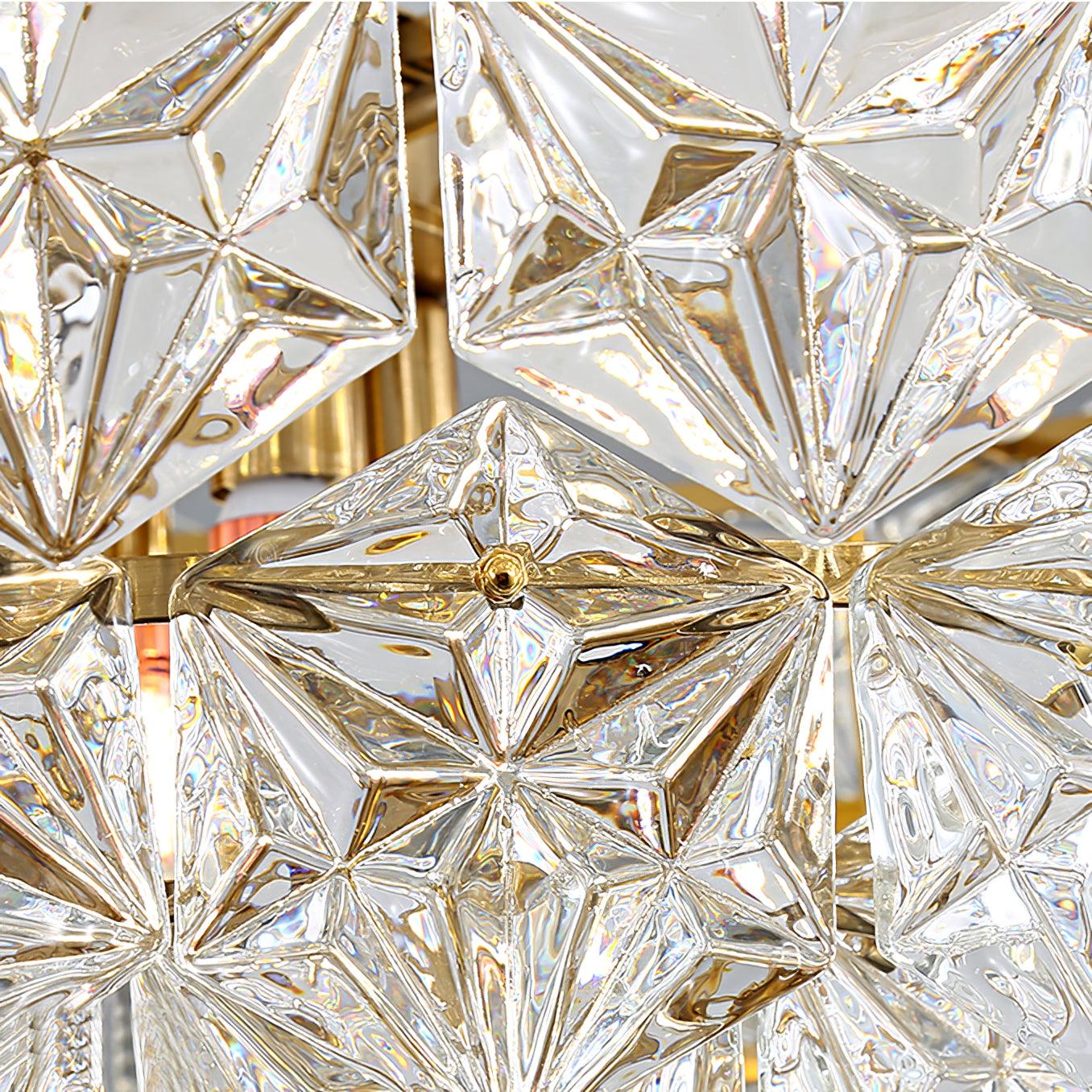 Lustra Chandelier Snowflake Glass Gold - Letslighting