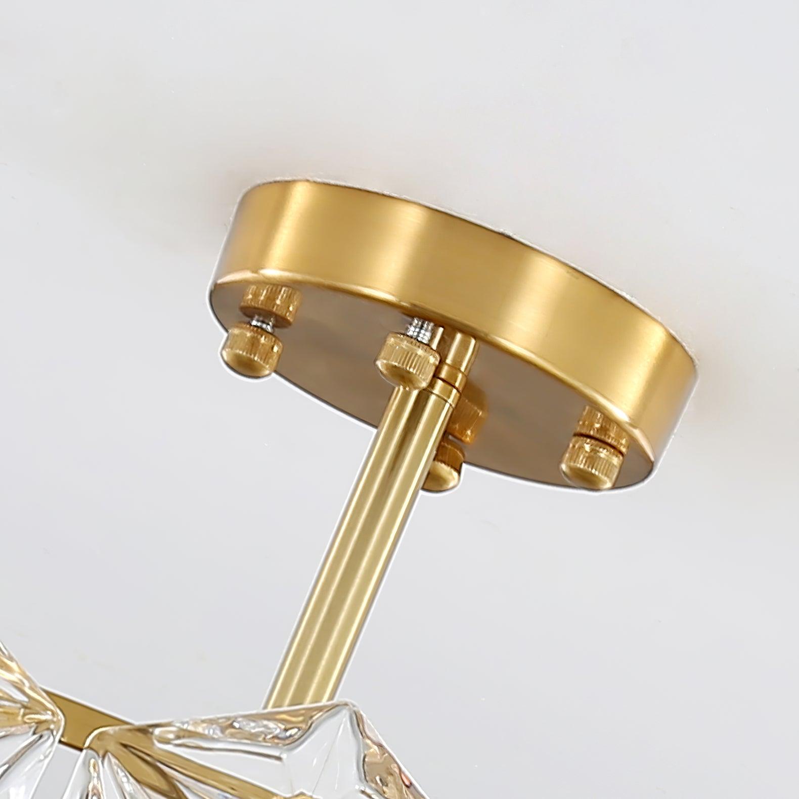 Lustra Chandelier Snowflake Glass Gold - Letslighting