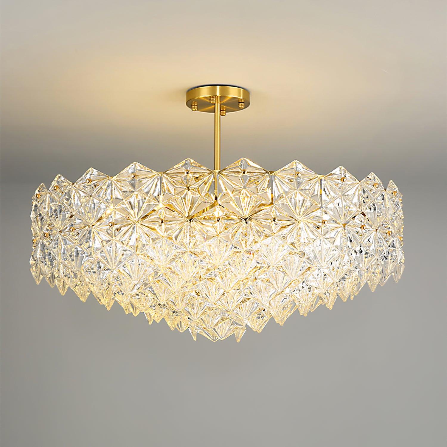 Lustra Chandelier Snowflake Glass Gold - Letslighting