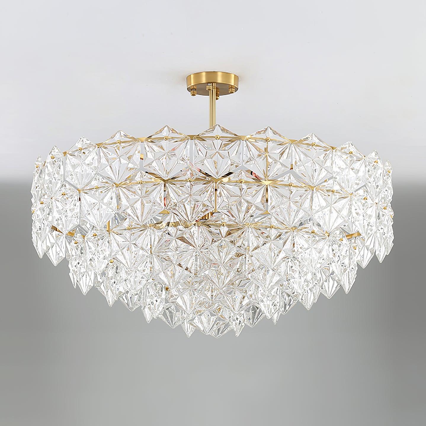 Lustra Chandelier Snowflake Glass Gold - Letslighting