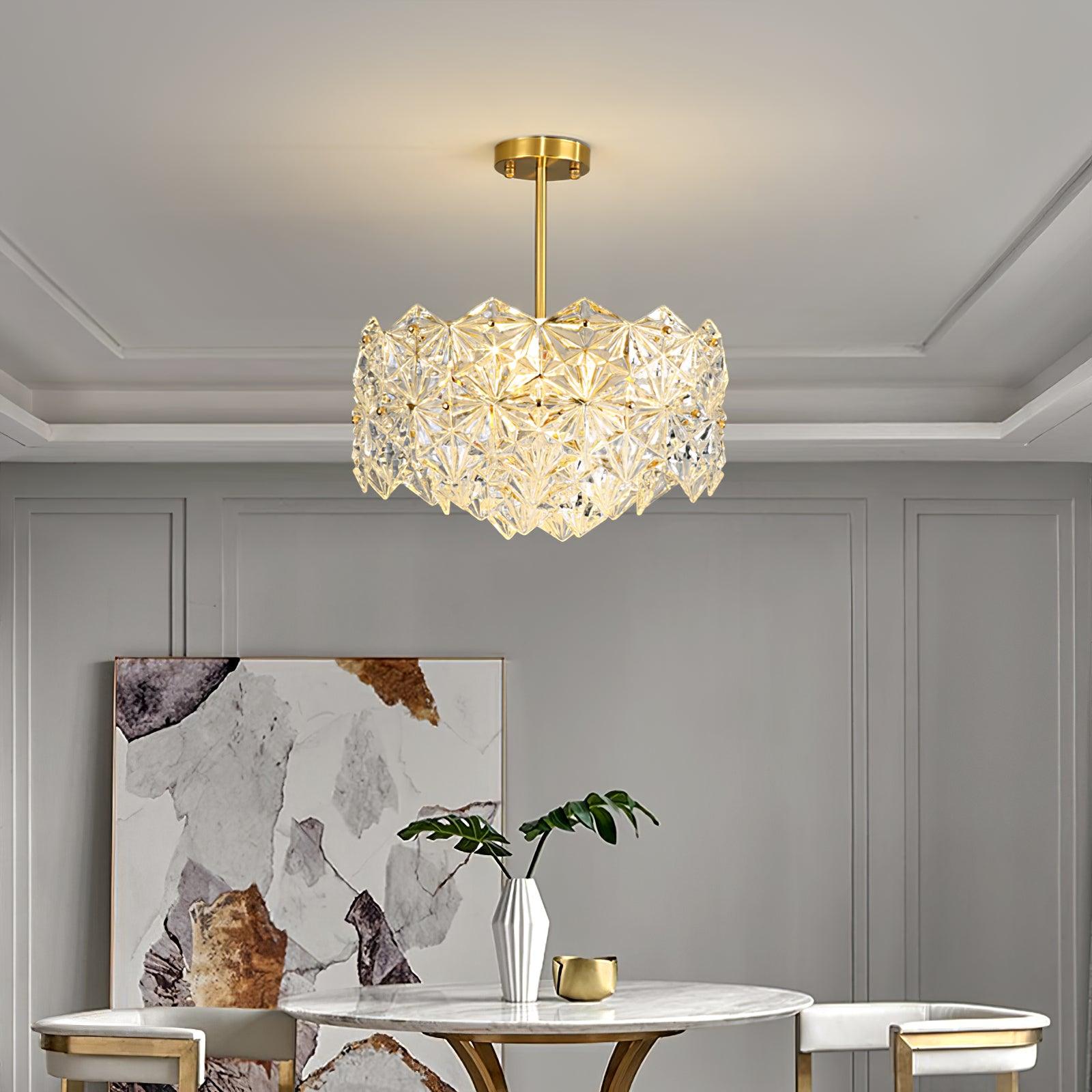 Lustra Chandelier Snowflake Glass Gold - Letslighting