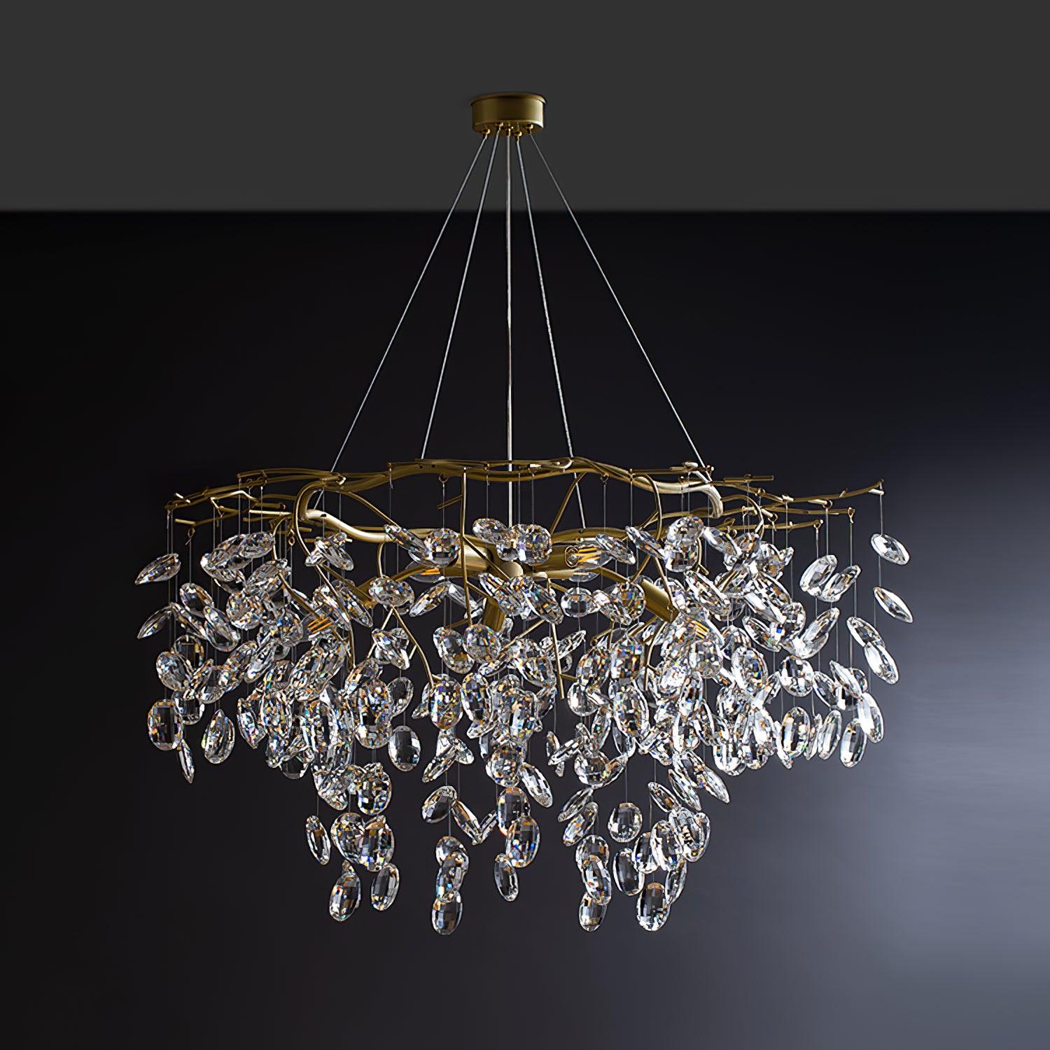 Lustra Chandelier Crystal Branch Gold LED - Letslighting