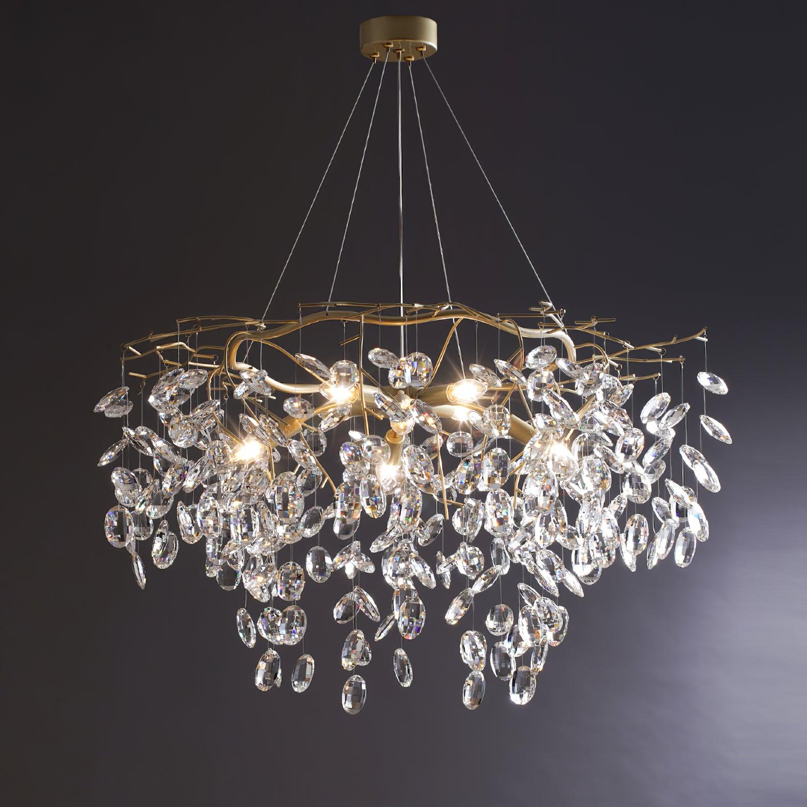 Lustra Chandelier Crystal Branch Gold LED - Letslighting