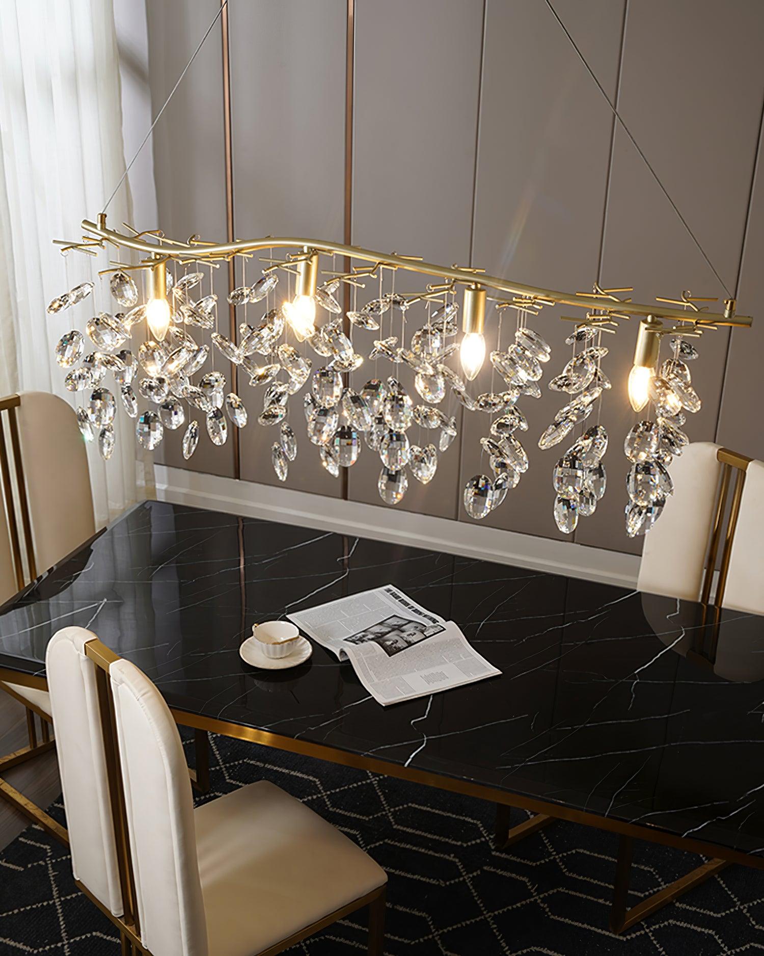 Lustra Chandelier Crystal Branch Gold LED - Letslighting