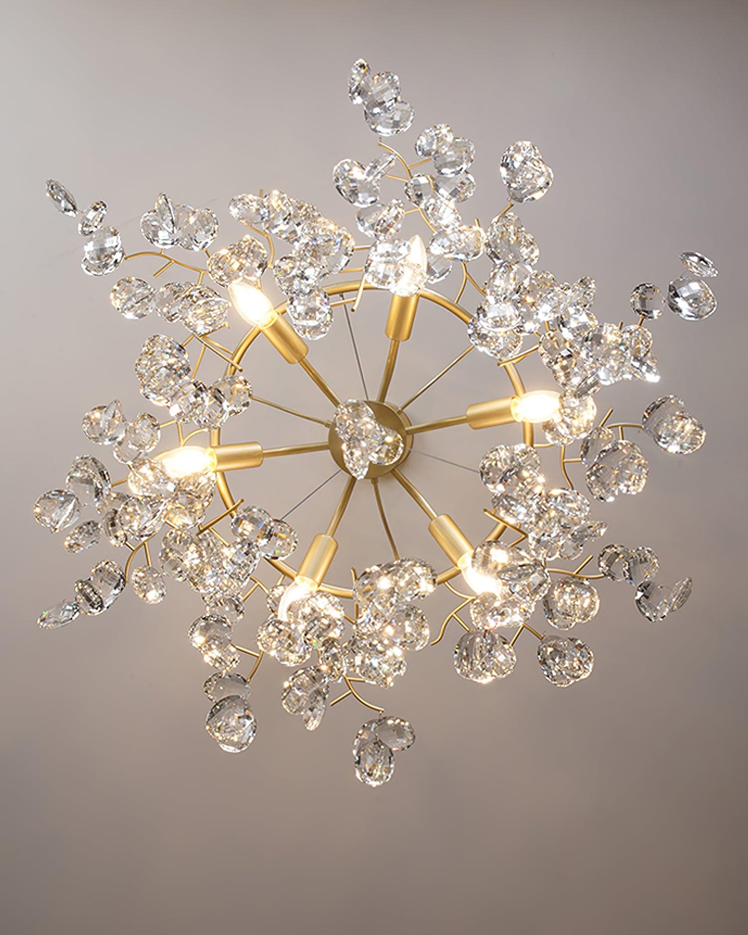 Lustra Chandelier Crystal Branch Gold LED - Letslighting