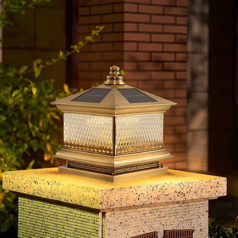 Evelor Classic Diamond Solar Post Outdoor Light - Letslighting