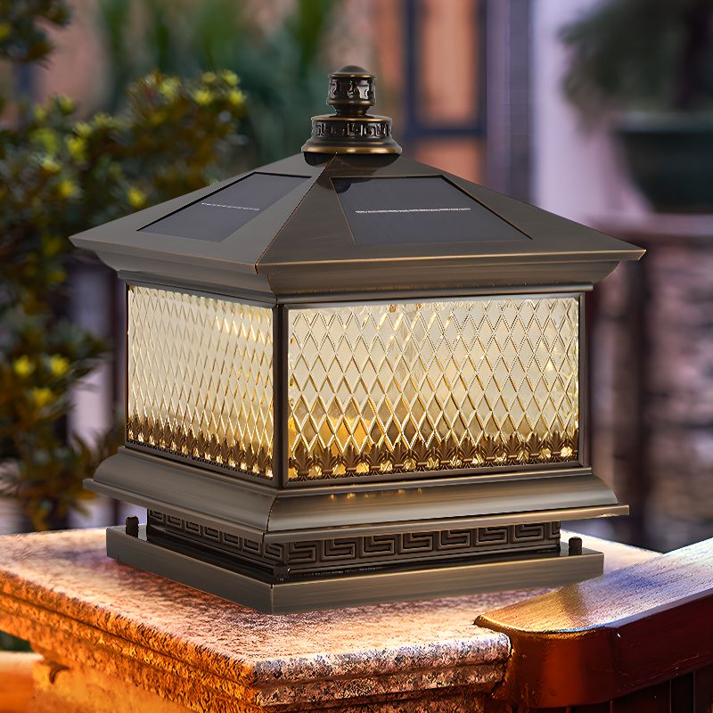 Evelor Classic Diamond Solar Post Outdoor Light - Letslighting