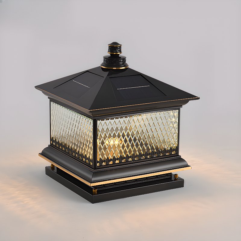 Evelor Classic Diamond Solar Post Outdoor Light - Letslighting
