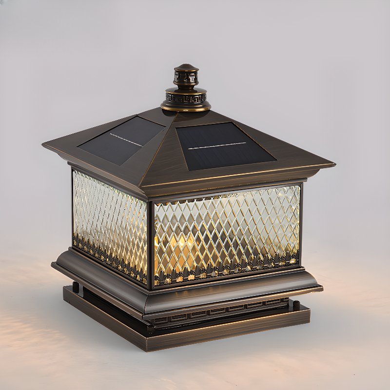 Evelor Classic Diamond Solar Post Outdoor Light - Letslighting