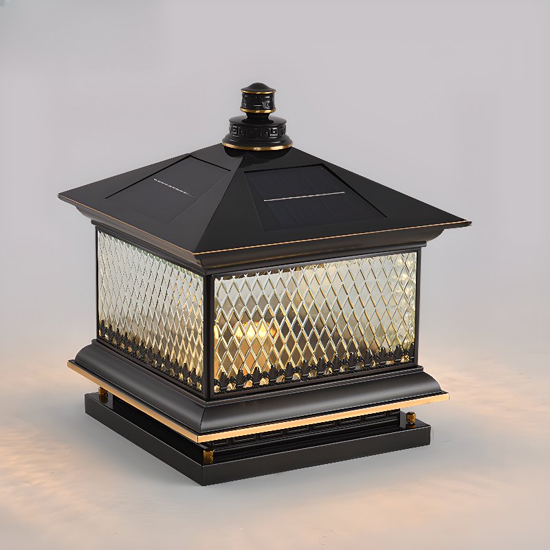 Evelor Classic Diamond Solar Post Outdoor Light - Letslighting