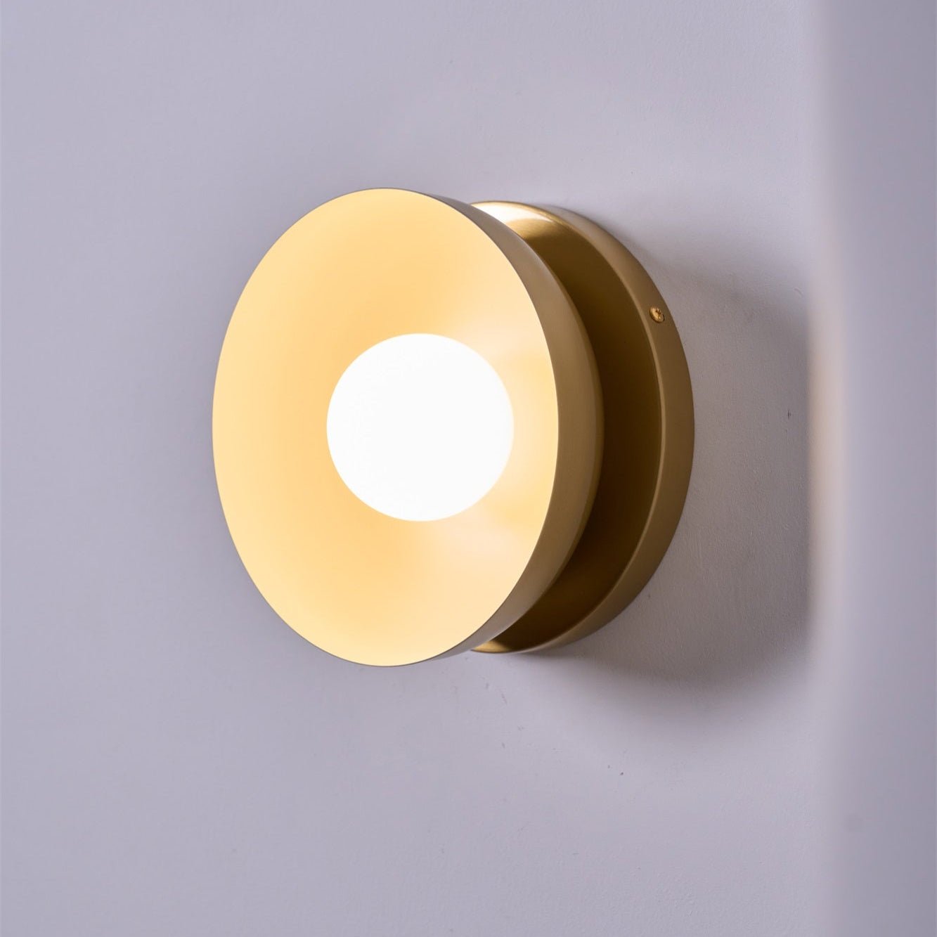 Vethaora Modern Minimalist Solar Eclipse Brass Glass Wall Light - Letslighting