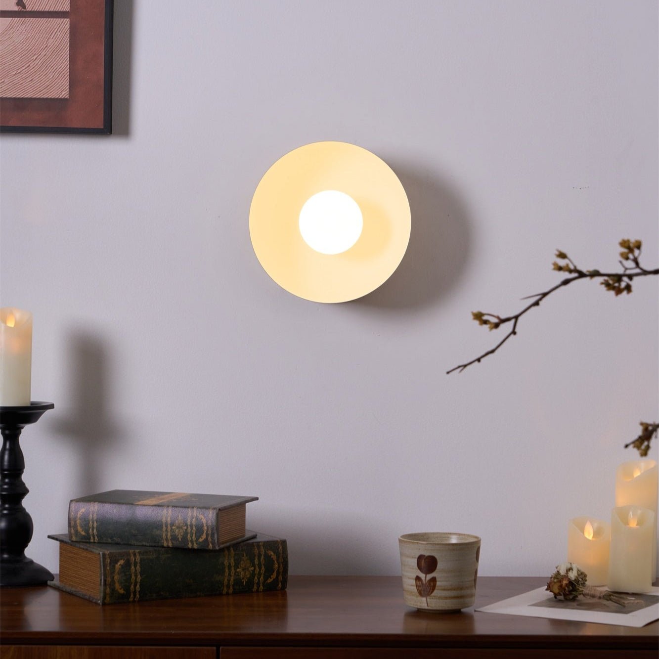 Vethaora Modern Minimalist Solar Eclipse Brass Glass Wall Light - Letslighting