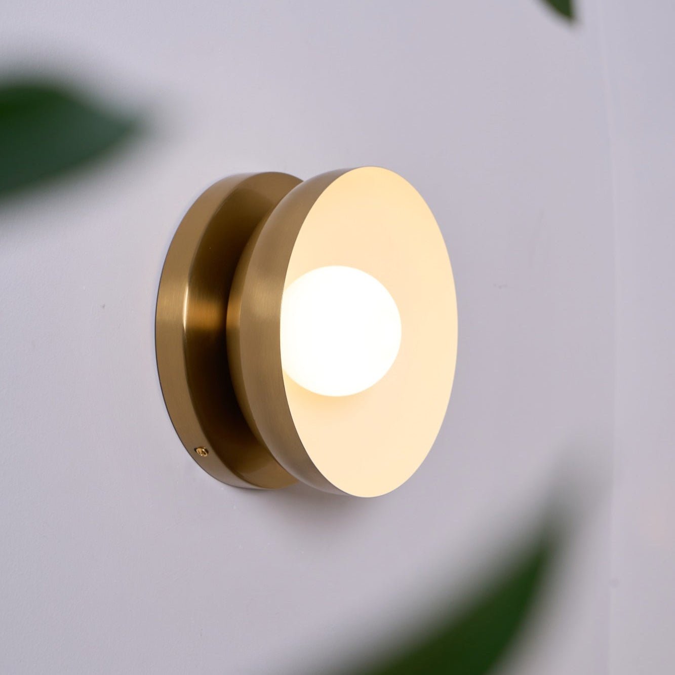 Vethaora Modern Minimalist Solar Eclipse Brass Glass Wall Light - Letslighting