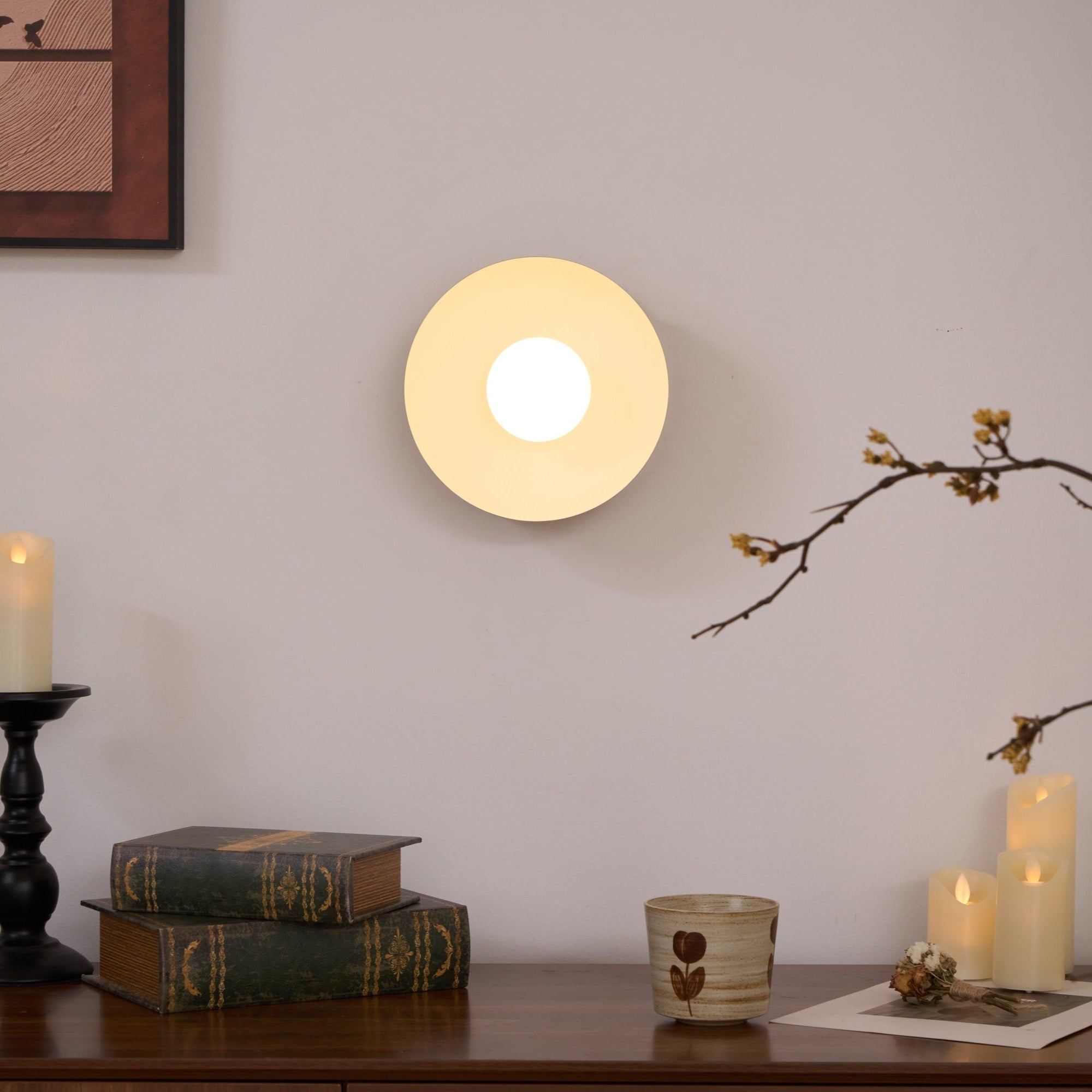 Vethaora Modern Minimalist Solar Eclipse Brass Glass Wall Light - Letslighting