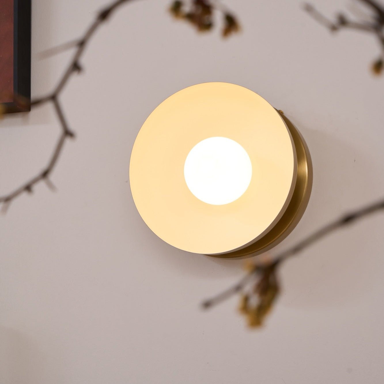 Vethaora Modern Minimalist Solar Eclipse Brass Glass Wall Light - Letslighting