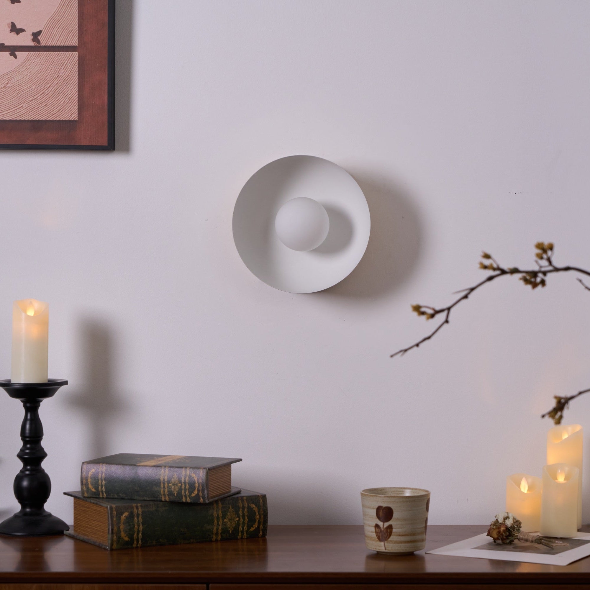 Vethaora Modern Minimalist Solar Eclipse Brass Glass Wall Light - Letslighting